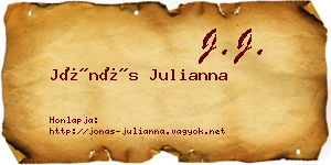 Jónás Julianna névjegykártya